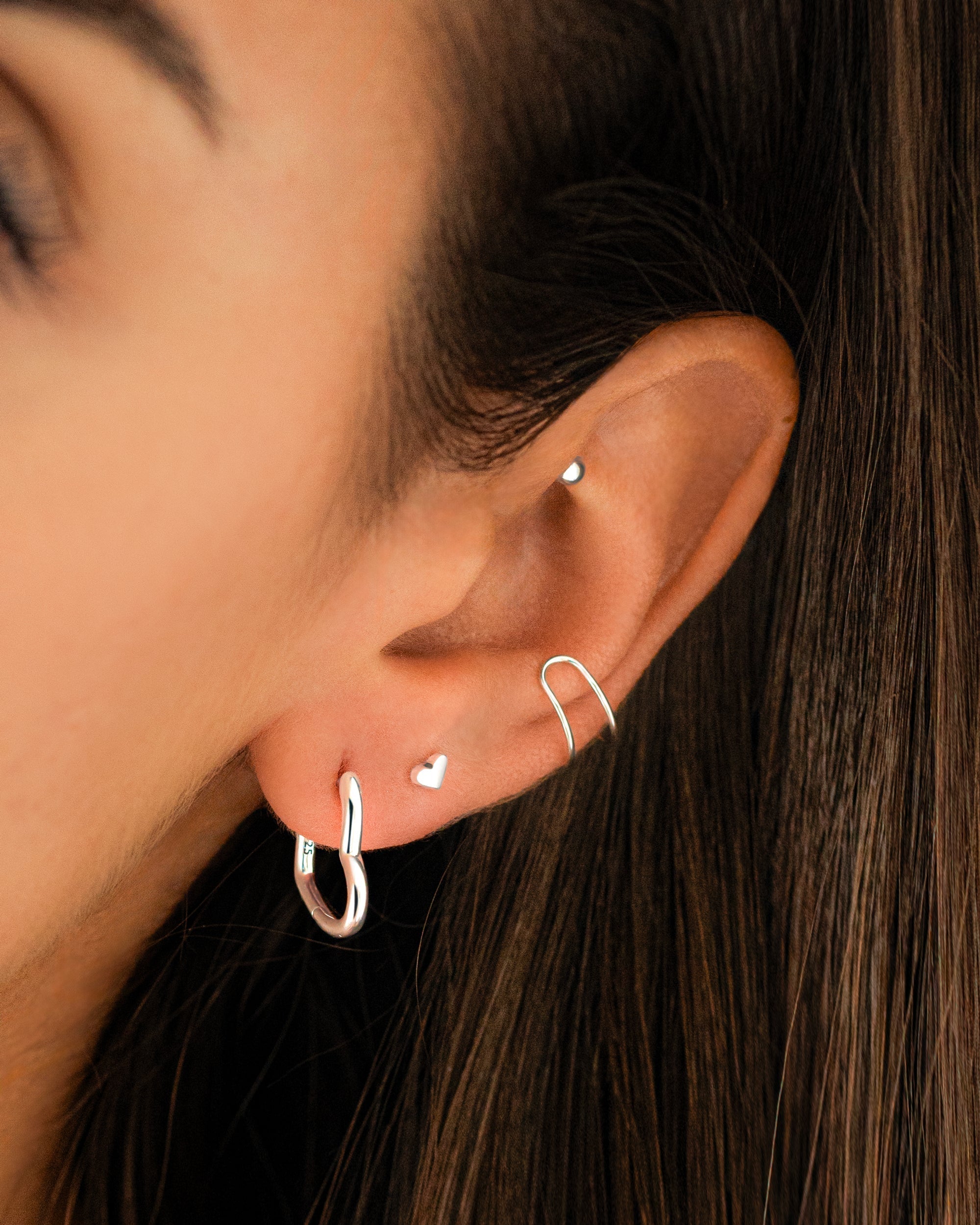 Nova - Modern U-Shaped Silver Clip-On Earrings