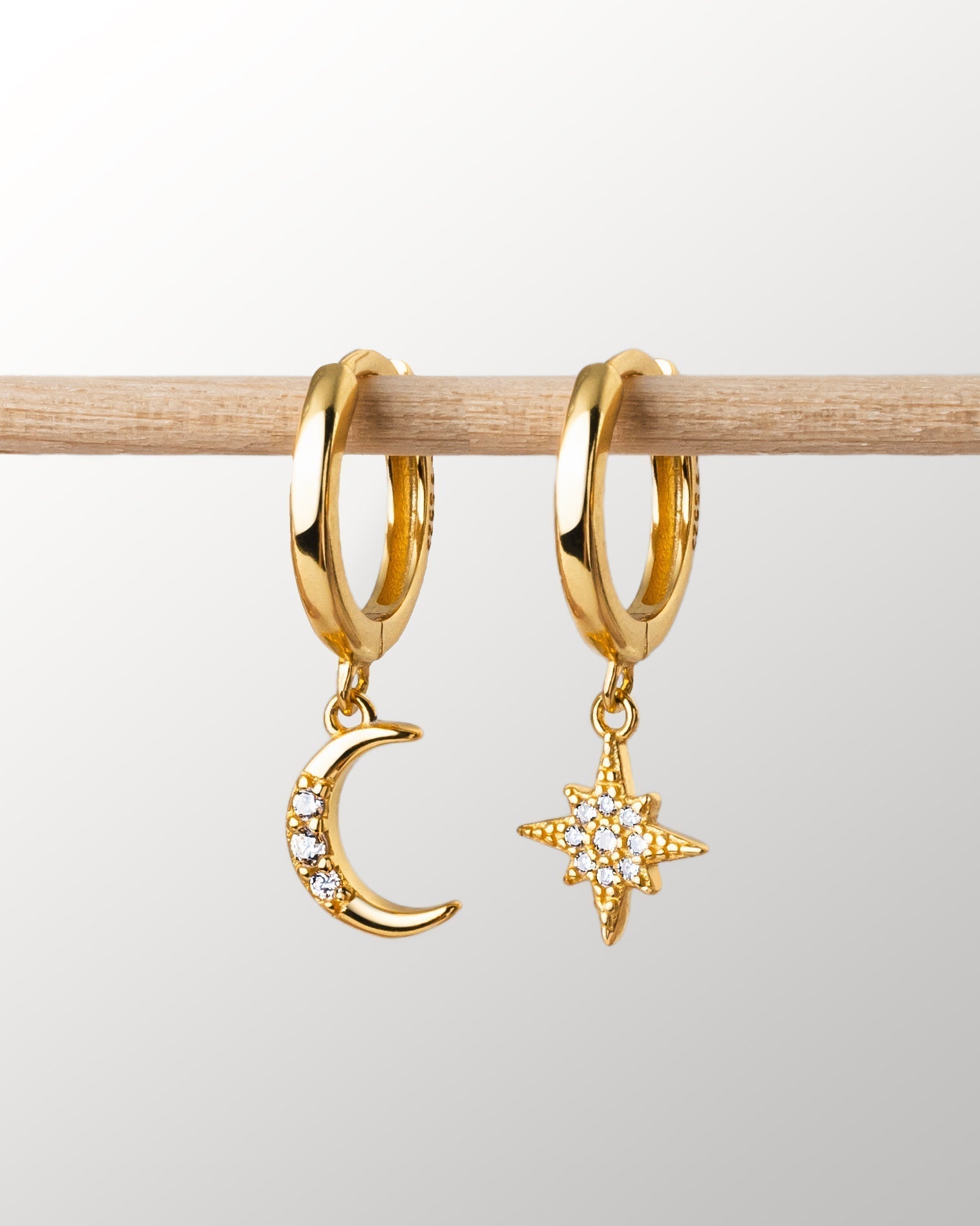 Cosmica - Mystical Silver Moon and Star Earrings