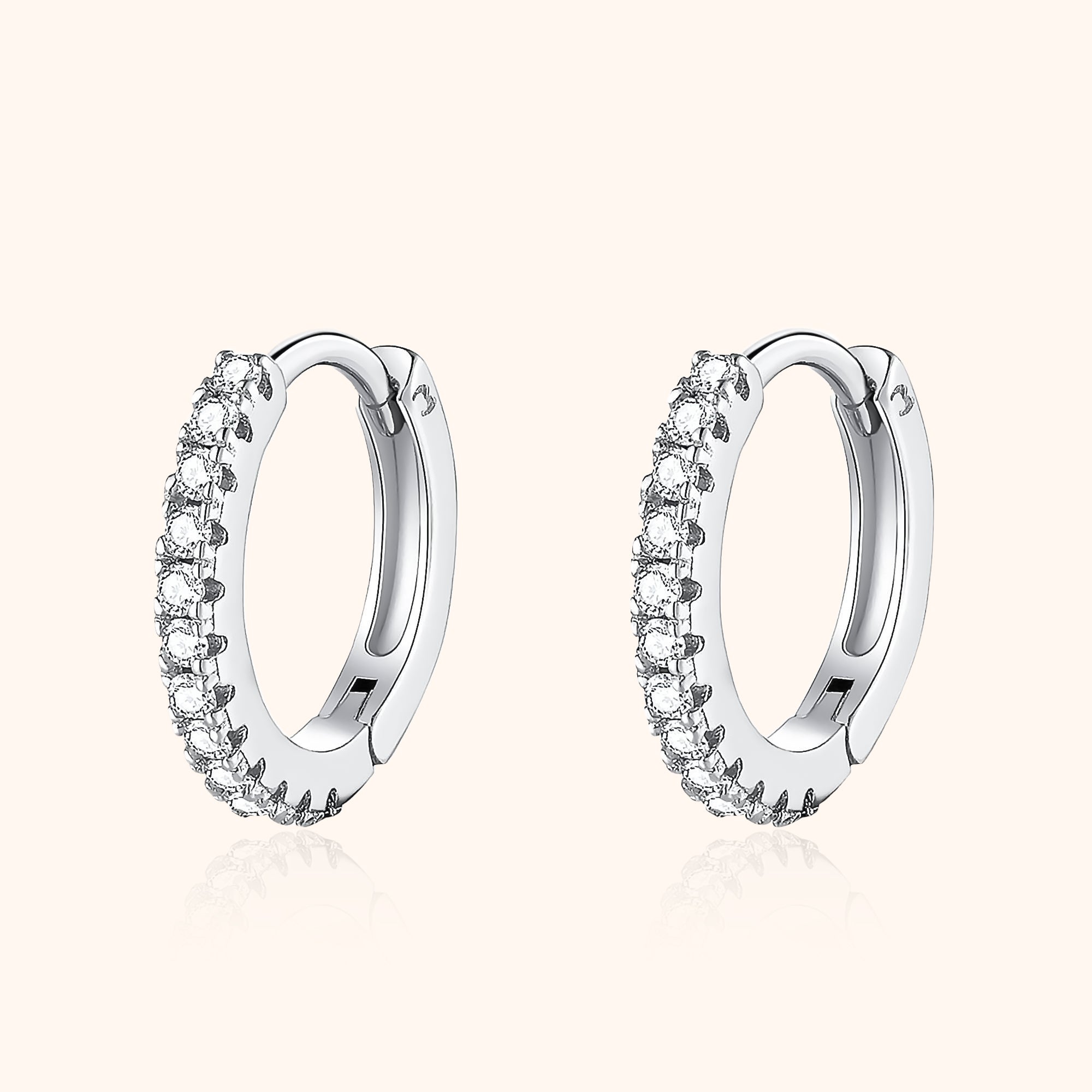 Aurina - Sparkling White Zirconia Hoop Earrings