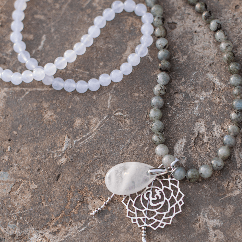 Seraphine - Labradorite, Jade and Amethyst Mala Necklace and Bracelet