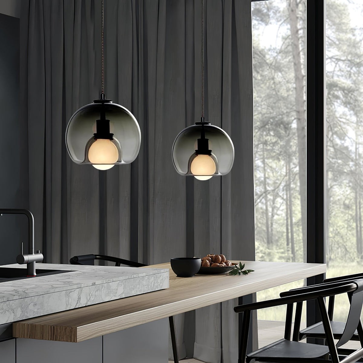 EclatPure - Minimalist LED Pendant Light in Metal and Glass