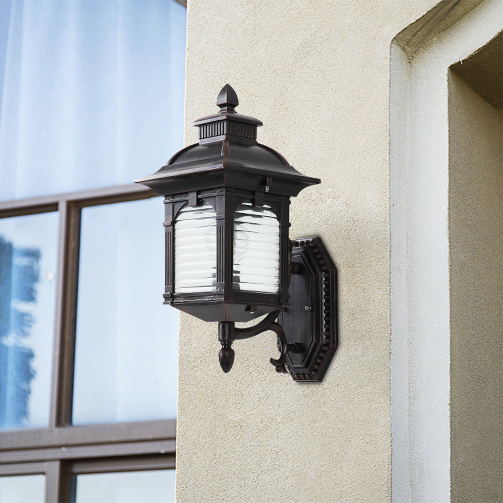 ElegantGlow - Black Outdoor Wall Sconce for Balconies