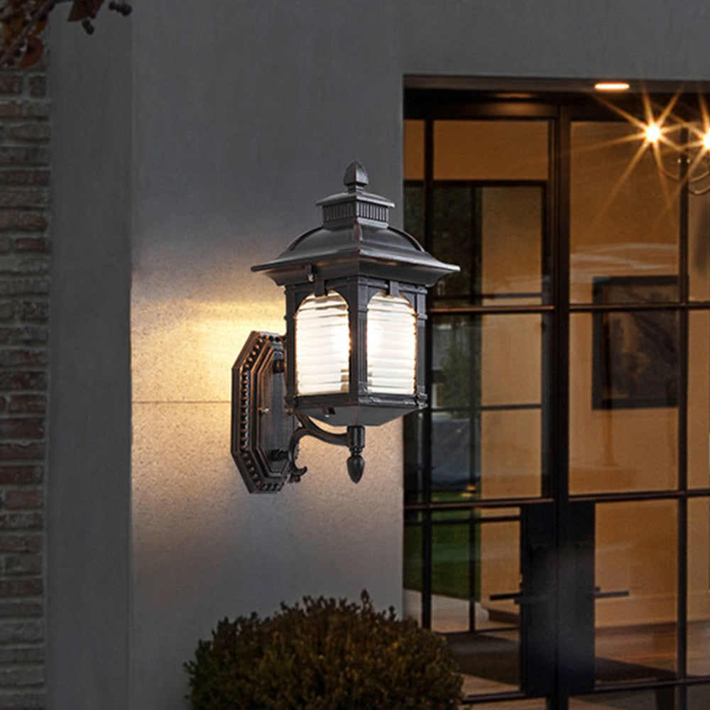 ElegantGlow - Black Outdoor Wall Sconce for Balconies