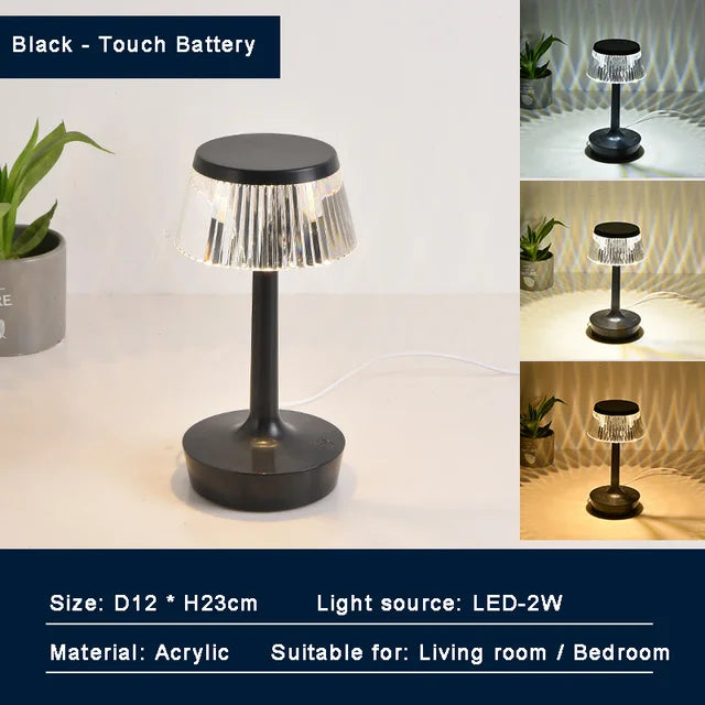 Crystal Pendant - Rechargeable Cordless Crystal Table Lamp