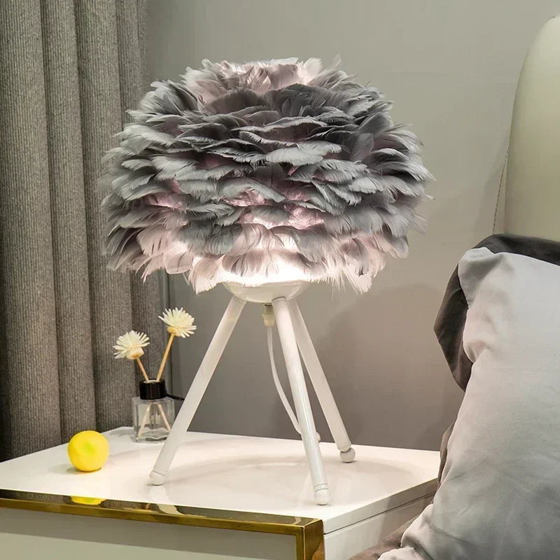 FeatherLite - Goose Feather Table Lamp for an Elegant Ambience