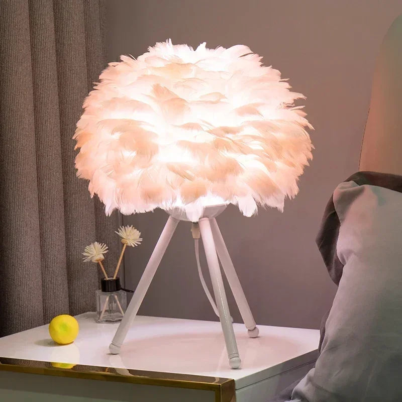 FeatherLite - Goose Feather Table Lamp for an Elegant Ambience