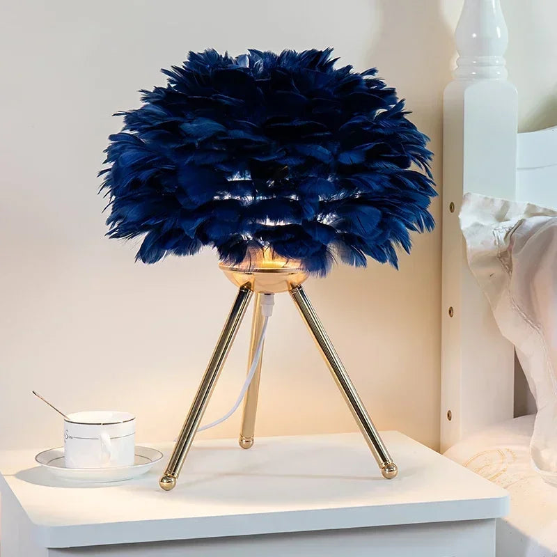 FeatherLite - Goose Feather Table Lamp for an Elegant Ambience