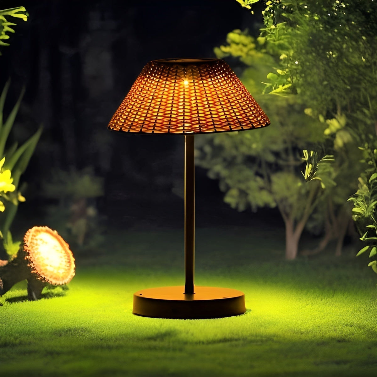 GardenWoven - Woven Solar Table Lamp for Garden and Balcony