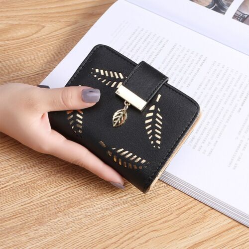 GoldenLeaf | Portefeuille en cuir PU avec design élégant et breloque dorée | Compact et pratique pour tous vos essentiels 0