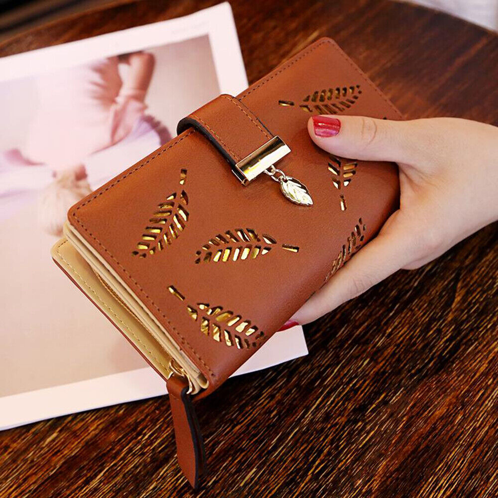 GoldenLeaf | Portefeuille en cuir PU avec design élégant et breloque dorée | Compact et pratique pour tous vos essentiels 12