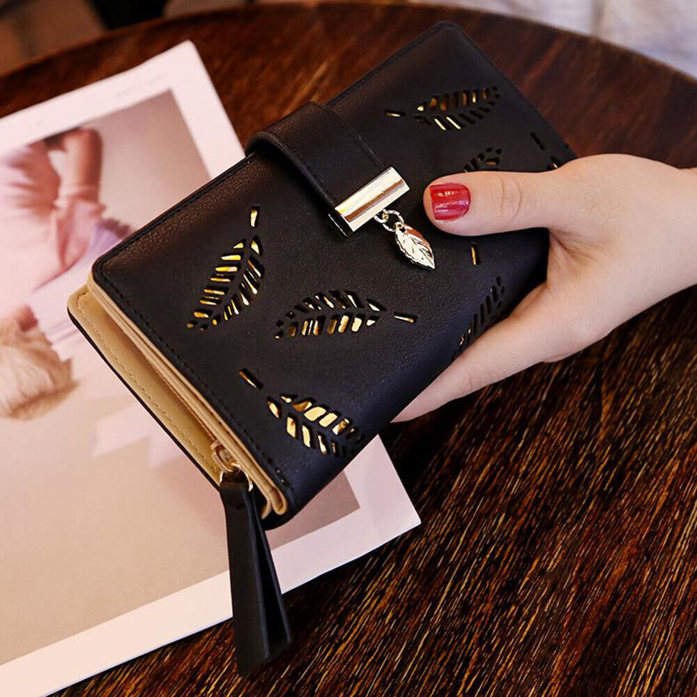 GoldenLeaf | Portefeuille en cuir PU avec design élégant et breloque dorée | Compact et pratique pour tous vos essentiels 7