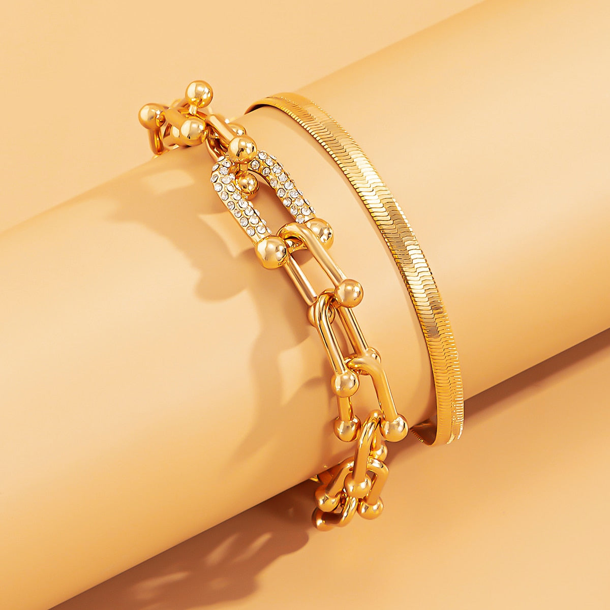 Duo Bracelets Élégants - Set 2 Pièces Or ou Argent