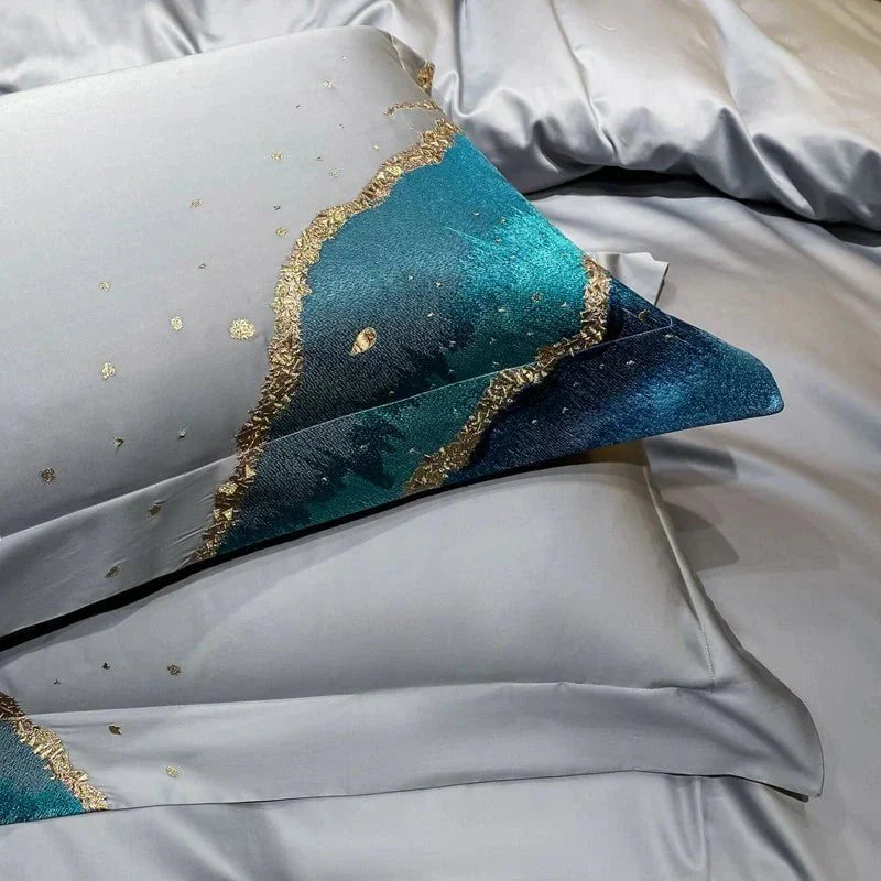 Whimsical Waters – Parure de Housse de Couette de Luxe en Coton Égyptien