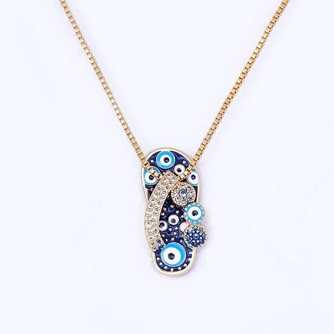 Selma - Collier doré pendentif tong et mauvais œil