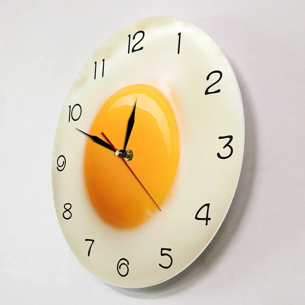SunnySide Clock - 3D Fried Egg Wall Clock for the Kitchen