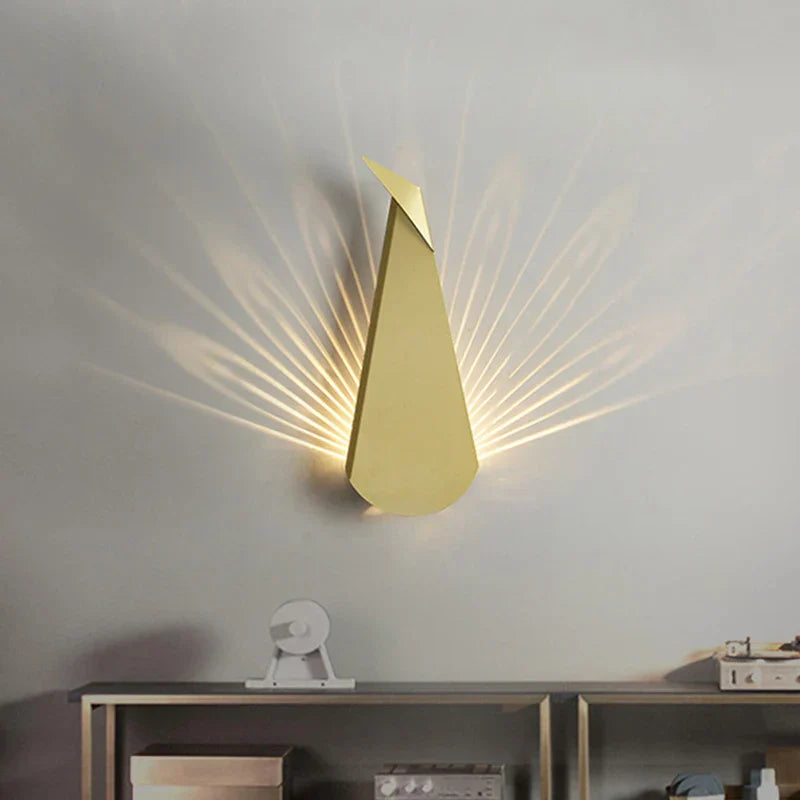 ElegantLuxe - Modern LED Peacock Feather Wall Sconce