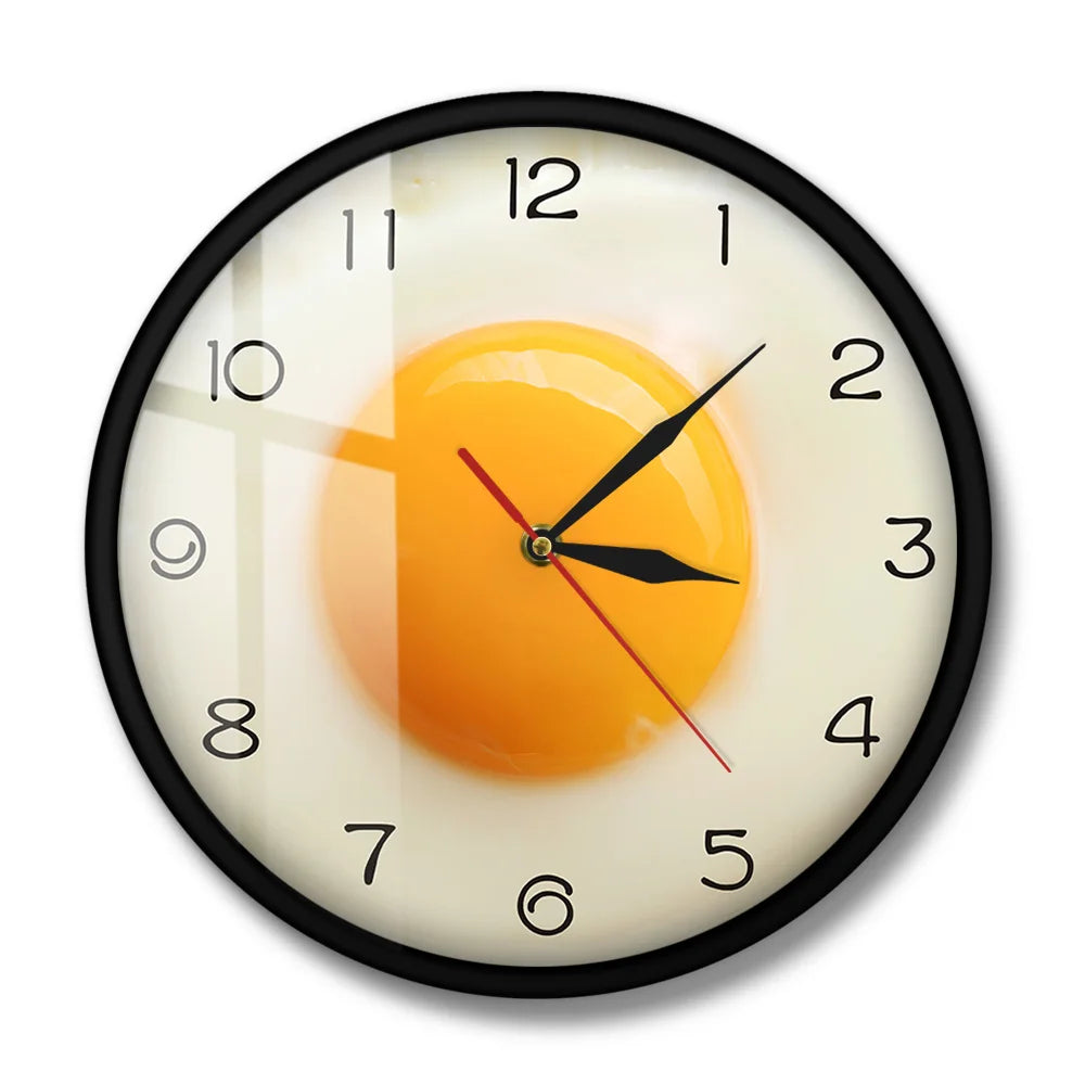 SunnySide Clock - 3D Fried Egg Wall Clock for the Kitchen