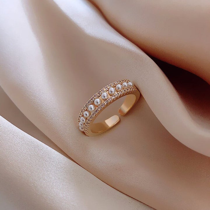 Martina - Bague dorée de luxe avec perle