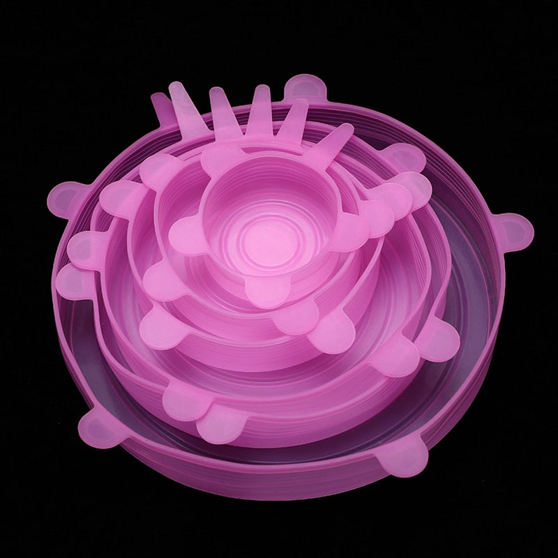 Vaclid - Reusable Silicone Lids, Set of 6 Airtight Covers