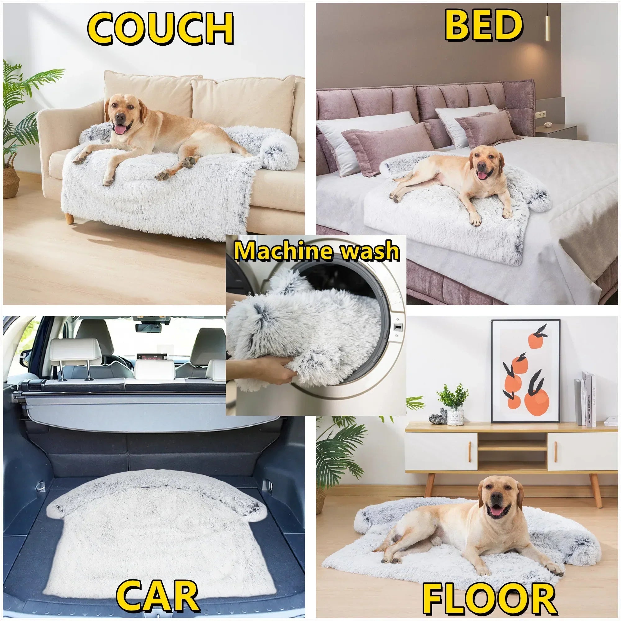 Quishy PetBed - Coussin Peluche Lavable pour Animal