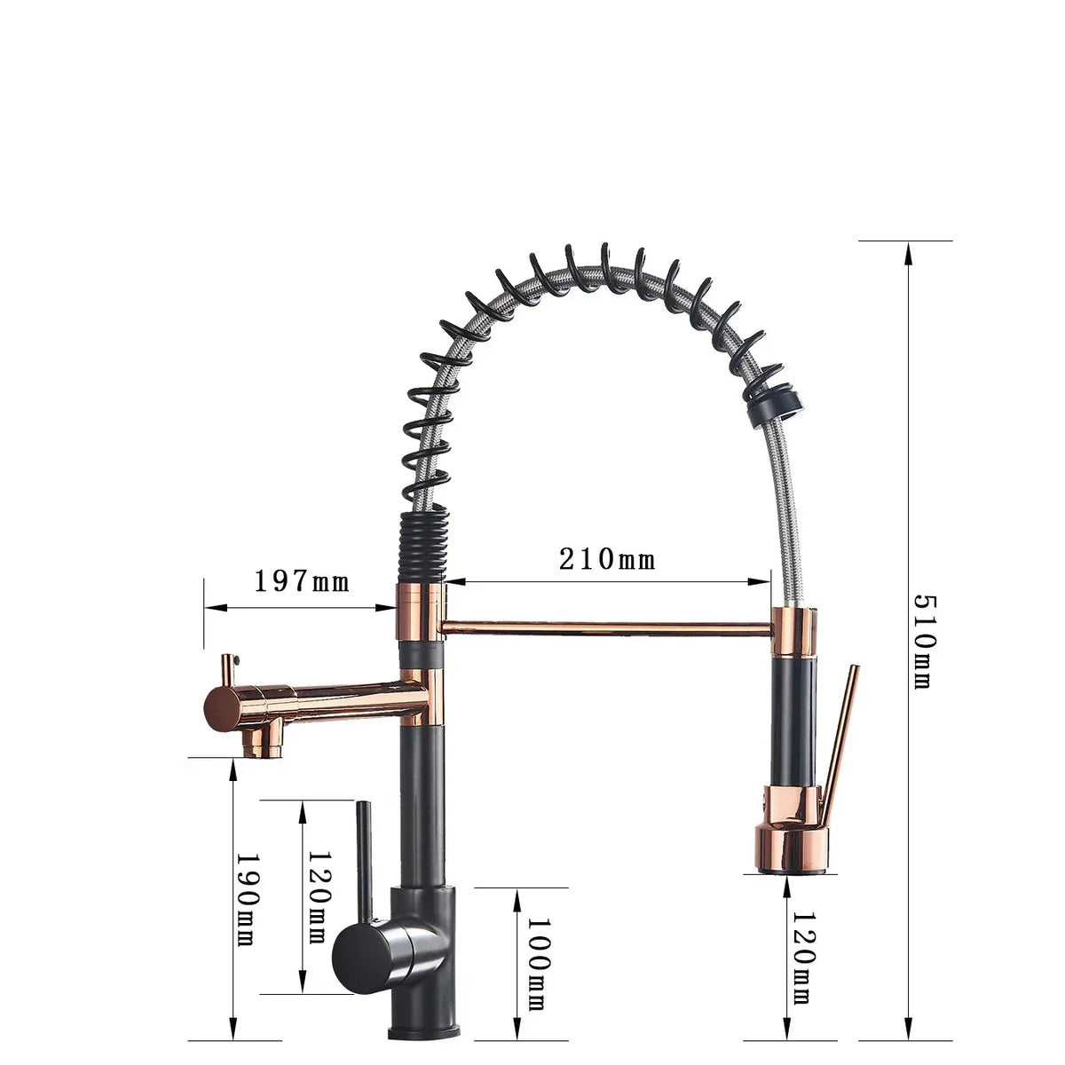 StreamFlex - Pull-Out Kitchen Faucet in Brass