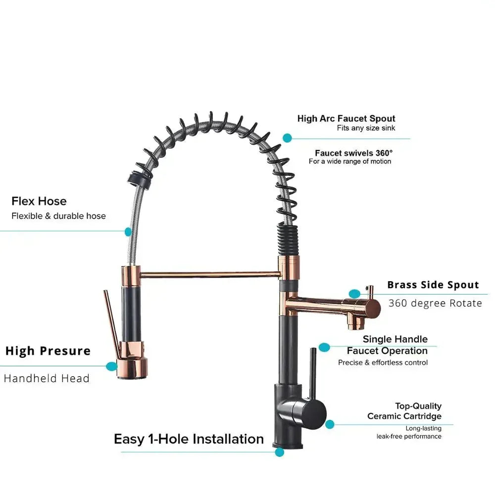 StreamFlex - Pull-Out Kitchen Faucet in Brass