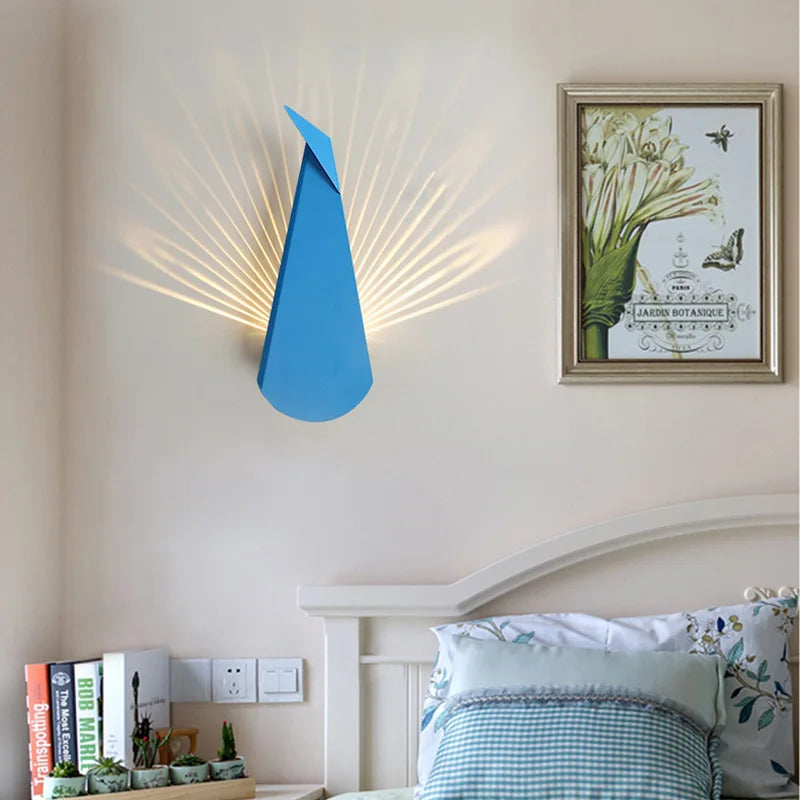 ElegantLuxe - Modern LED Peacock Feather Wall Sconce