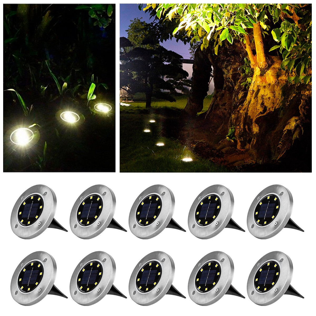Solar LED Deluxe Wireless Garden Lights - Waterproof Solar-Powered Lighting