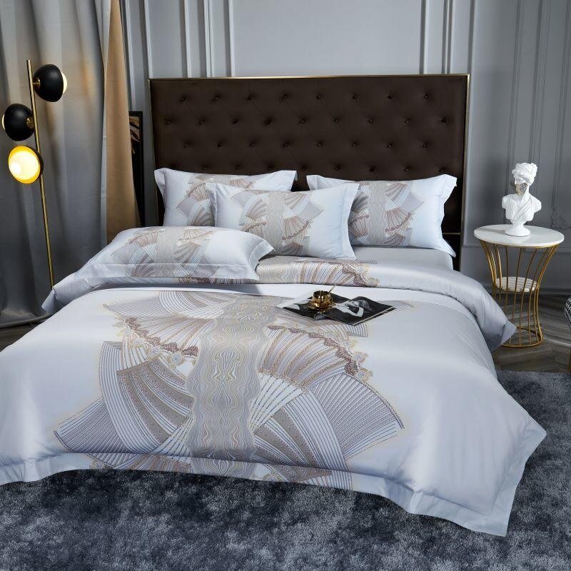 Silver Sails - Housse de Couette de Luxe en Coton Égyptien