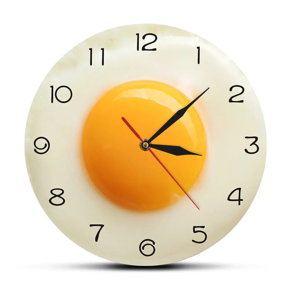 SunnySide Clock - 3D Fried Egg Wall Clock for the Kitchen