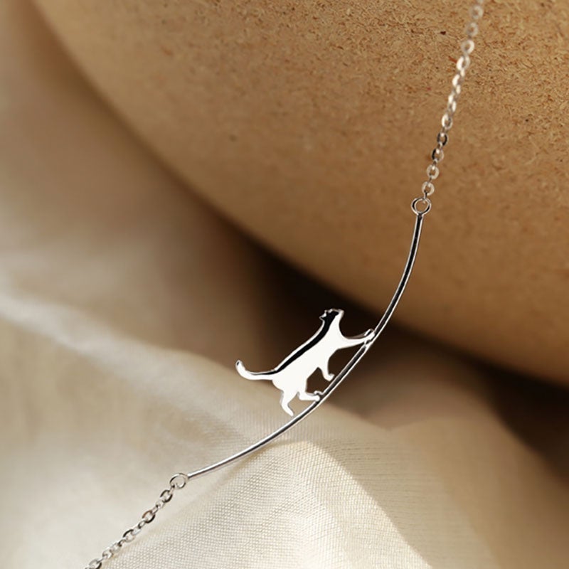 Felina - Collier chat grimpant en argent