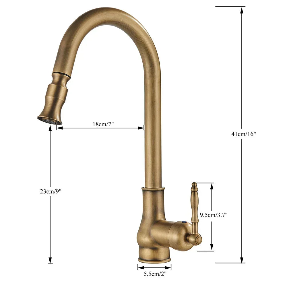 Wyrstead - Antique Brass Retro Kitchen Mixer Tap