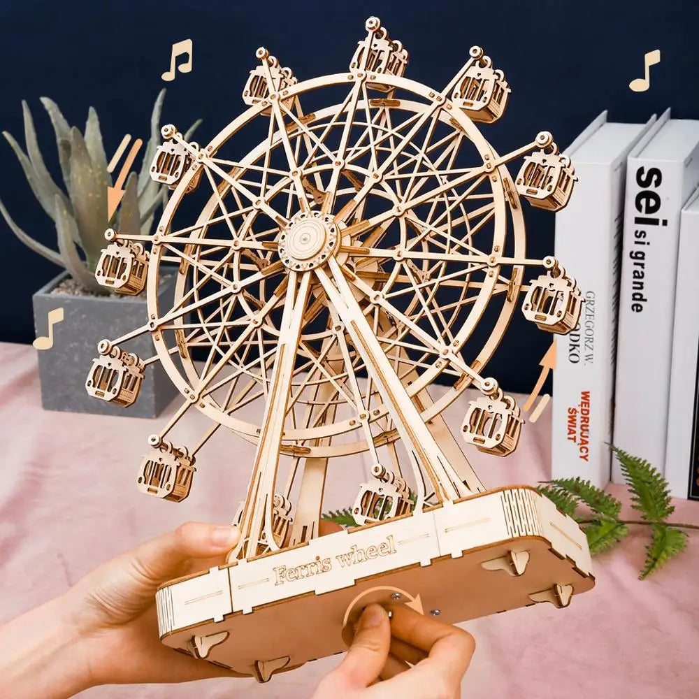 RoueFeerique - Wooden Ferris Wheel Build Kit, Decorative Model