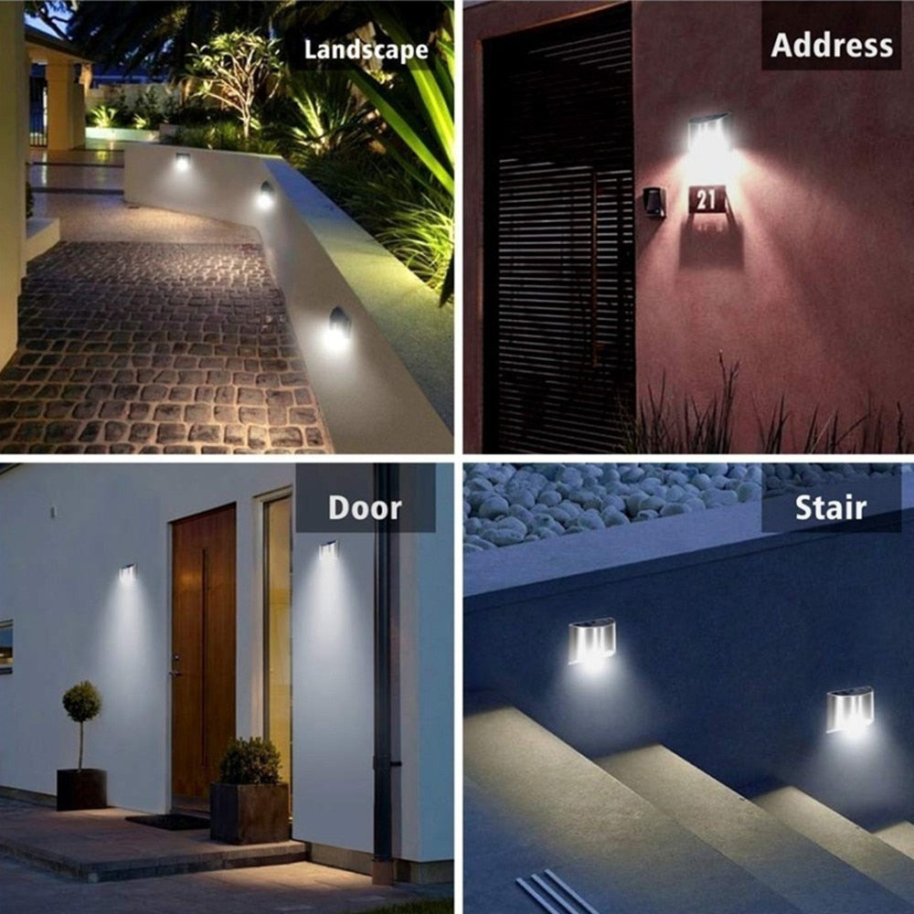Solar LED Wall Lights - Wireless Deluxe Garden Lighting
