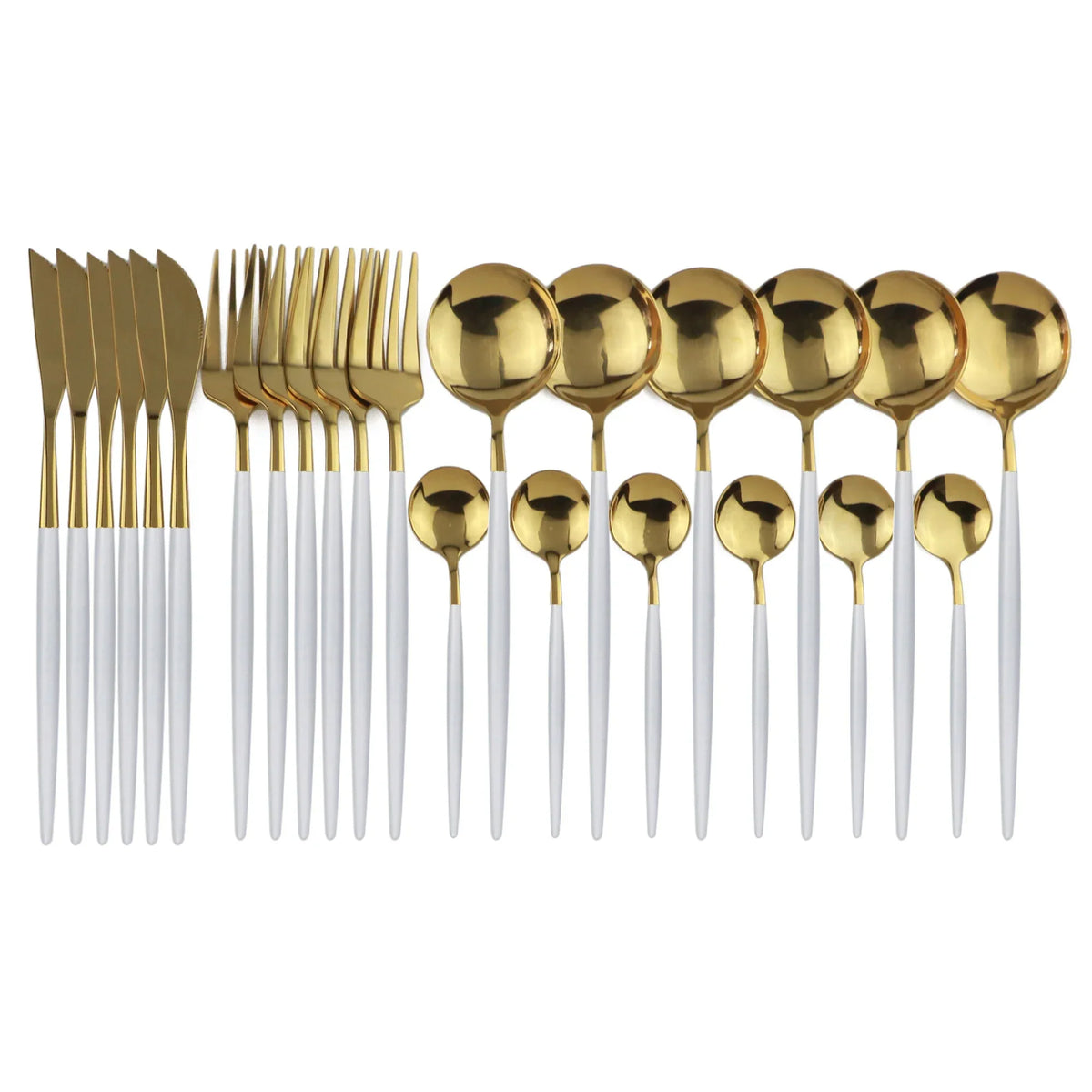 JettLuxe - Black & Gold Stainless Steel Cutlery Set