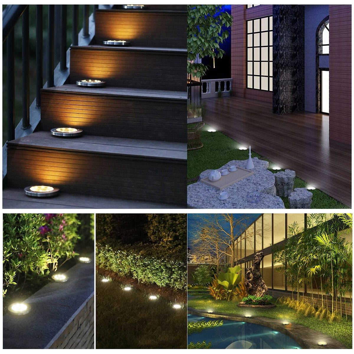 Solar LED Deluxe Garden Lights Black Edition - Wireless Waterproof IP65 Lighting