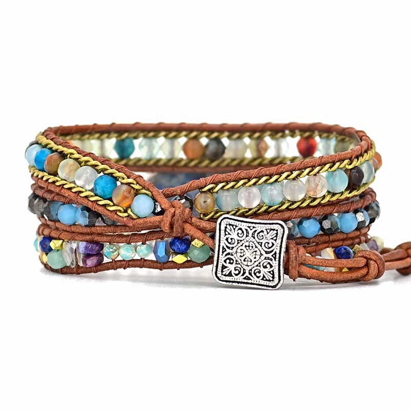 Soraya Bracelet Hamsa Turquoise – Wrap Boho Protection