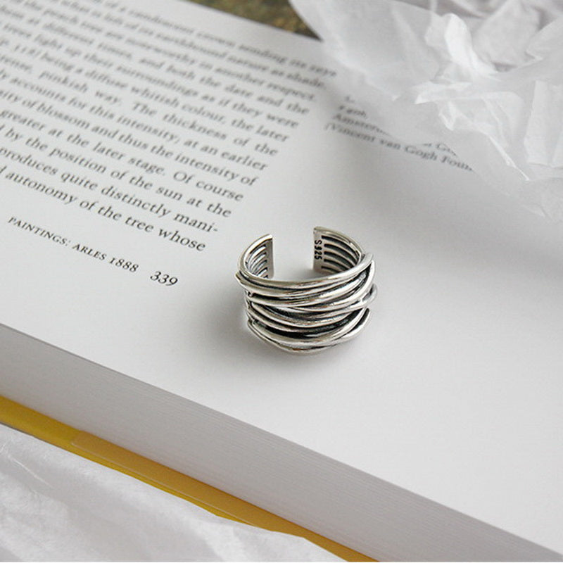 Liora - Adjustable Stackable Silver Ring