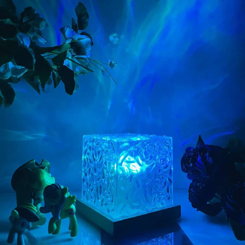 Luminoir Aurora - 16-Color LED Ambient Lamp with Wooden Base