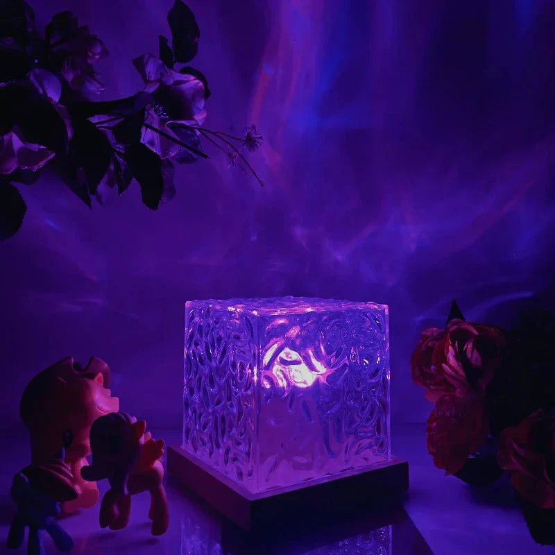 Luminoir Aurora - 16-Color LED Ambient Lamp with Wooden Base