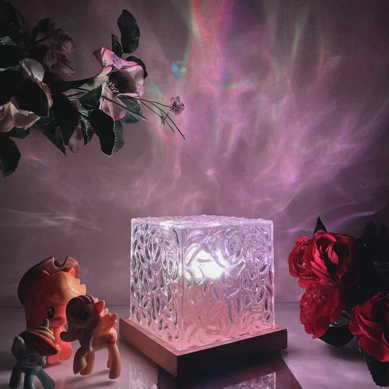 Luminoir Aurora - 16-Color LED Ambient Lamp with Wooden Base