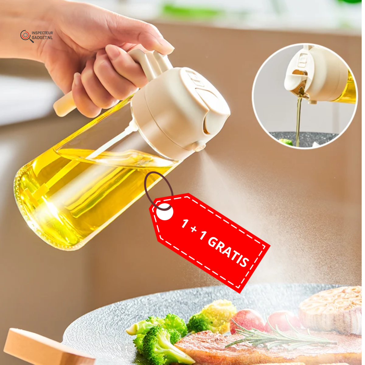 AlioDrizzle - 2-in-1 Oil Sprayer and Dispenser for Healthy Cooking