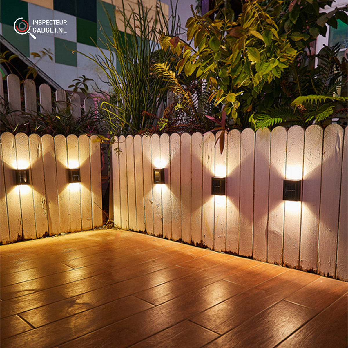 Wireless Solar LED Wall Lights - Warm Garden Ambience