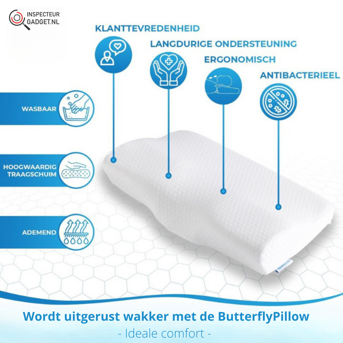 ButterflyPillow Deluxe - Ergonomic Memory Foam Pillow for Restorative Sleep