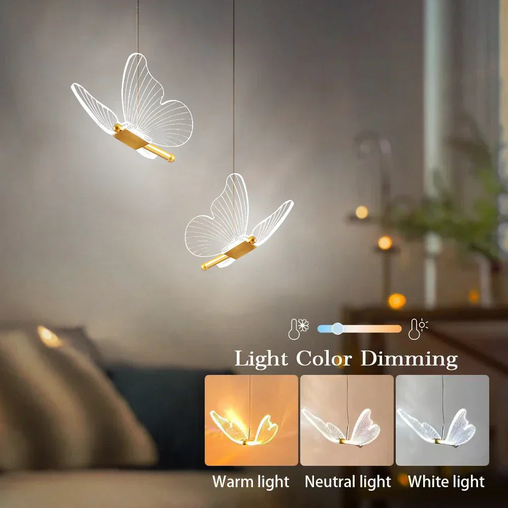 ButterGlow - Butterfly LED Pendant Light for Modern Interiors