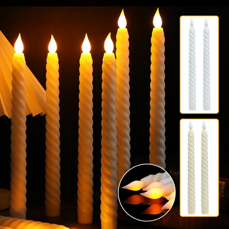 Candlestick - Elegant Long LED Candles with 3D Wick