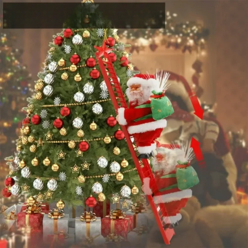 Musical Climbing Santa - Animated Light-Up Christmas Decoration