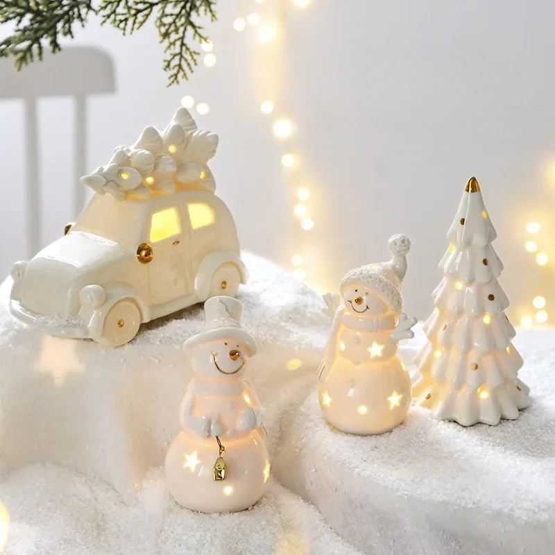 Magisc - Light-Up Ceramic Christmas Snowman