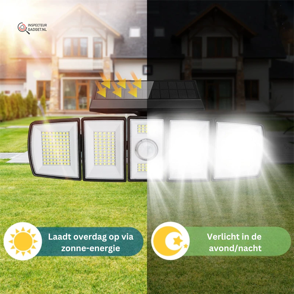 Lampe Solaire LED de Sécurité - Éclairage Sans Fil à Détecteur de Mouvement