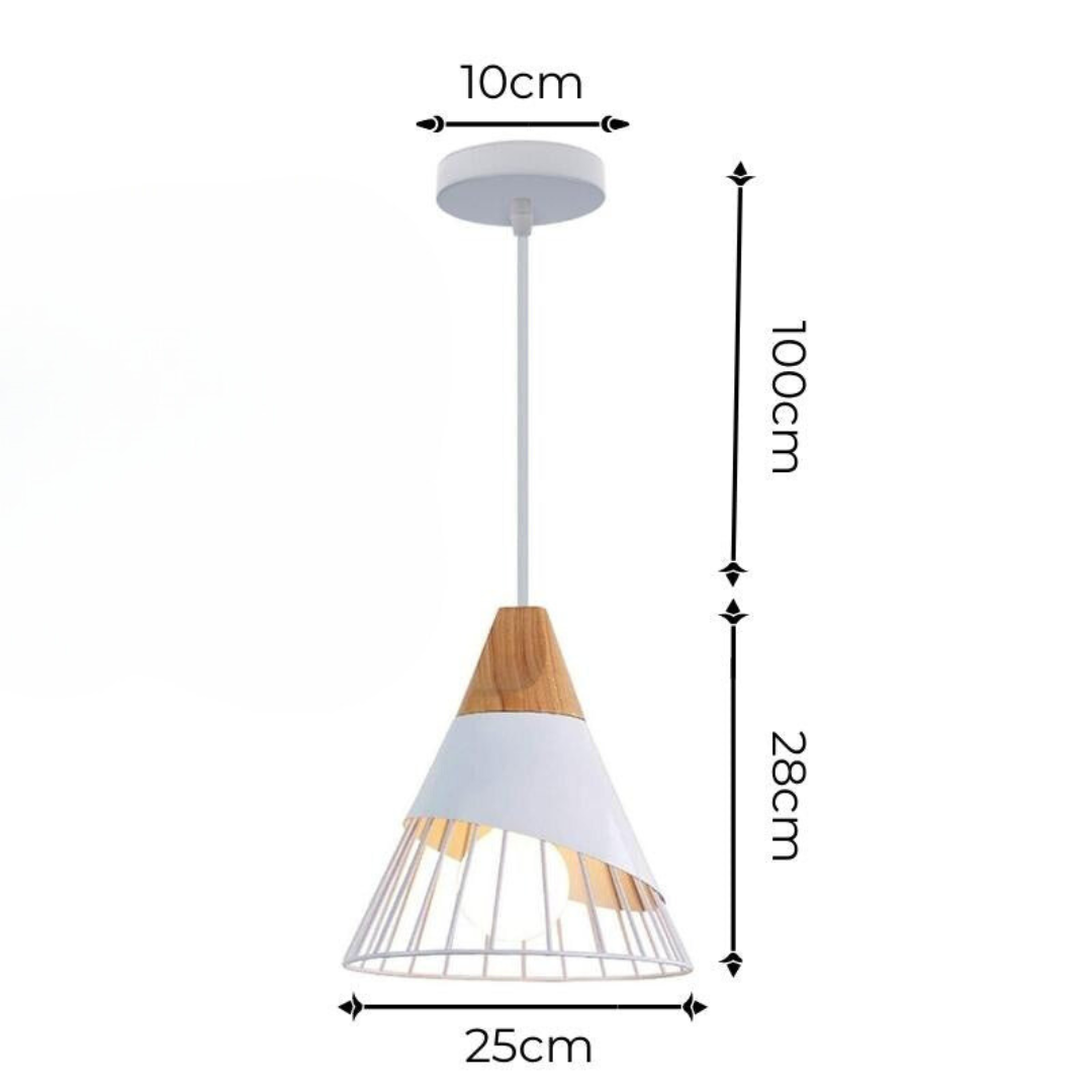 OrenLume - Industrial Scandinavian-Style Wood and Metal Pendant Light